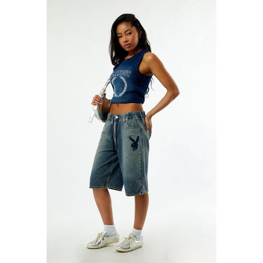 Playboy Women's By PacSun Drawstring Denim Jorts