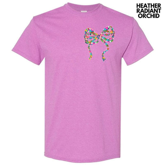 Pocket Size - Ribbon Ditzy Floral Gildan Short Sleeve T-Shirt 'NLB'