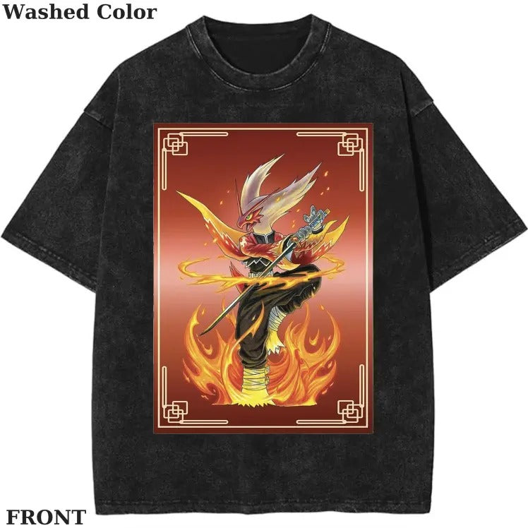 PokéSlayer-Blaziken T-shirt, Pokemon Graphic T-shirt, Anime T-shirt, Funny T-shirt, Vintage Graphic Tee, Womenswear Cotton Top