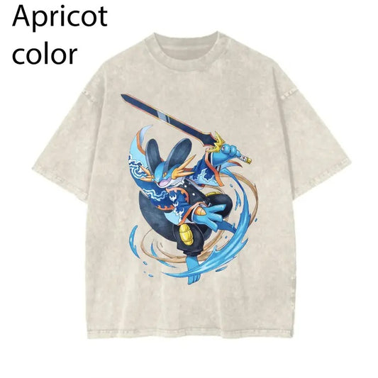 PokeSlayer Swampert T-shirt, Pokemon Graphic T-shirt, Anime T-shirt, Funny T-shirt, Vintage Graphic Tee, Cotton Streetwear Womenswear Top