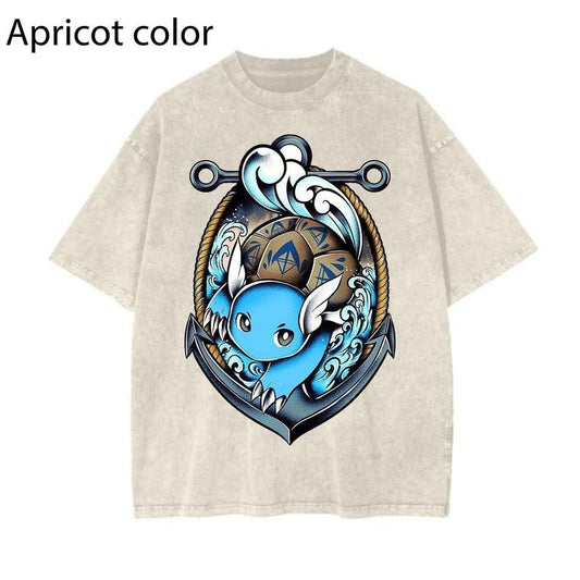 Pokemon Charizard Bulbasaur Peripheral Vintage Graphic Tee, Pokemon T-Shirt, PKM Shirt, Anime Funny Shirt, Vintage Tee Streetwear Shortsleeve Printed