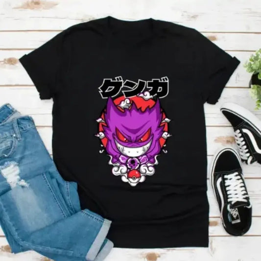 Pokemon Gengar T Shirt - Anime T Shirt - Unisex T Shirt, men's vintage tees Top Menswear Underwear Tshirt Streetwear Human T-Shirt Shortsleeve