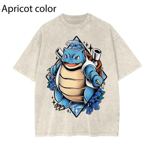 Pokemon Kanto Starter Graphic Tee, Pokemon T-Shirt, PKM Shirt, Anime Funny Shirt, Vintage Tee Streetwear Shortsleeve Printed Womenswear Top
