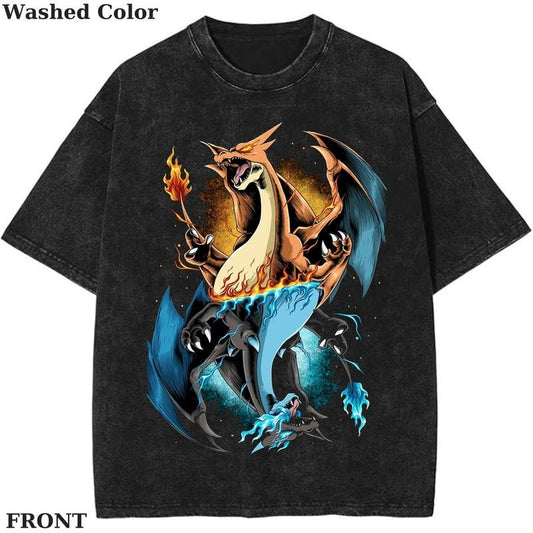 Pokemon Mega Charizard XY Graphic T-Shirt, Pokemon T-Shirt, PKM Shirt, Anime Funny Shirt, Vintage Tee Streetwear Shortsleeve Printed Womenswear Top