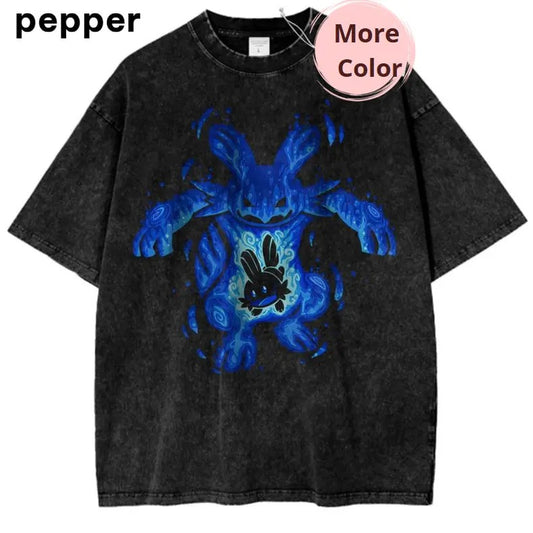 Pokemon Mudkip Marshtomp Vintage Anime T-Shirt Mudkip, Anime Graphic Tee, Vintage T-Shirt Menswear Top Underwear Tshirt Shortsleeve Women