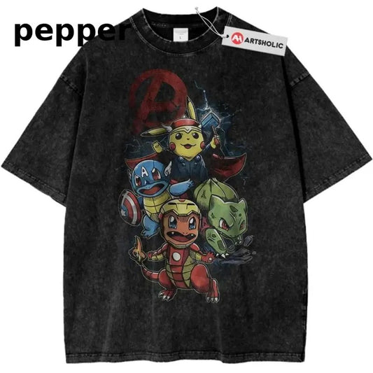 Pokemon Shirt, PKM Shirt, Anime Shirt, Vintage Tee Menswear Top Underwear Tshirt