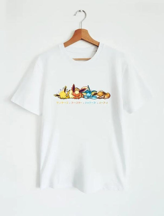 Pokemon Sleeepy Eeveelutions Generation 1 TShirt Sweatshirt Hoodie,  Eeveelutions Shirt, Anime Gift, Eevee Evolutions Sweatshirt, Vaporeon, Jolteon, Flareon , Espeon , Umbreon, Leafeon ,Glaceon , Sylveon, Pokemon Anime Sweatshirt, Pokemon Shirt
