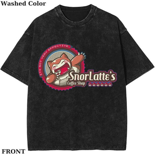 Pokemon SnorLatte's Coffee Graphic T-Shirt, Pokemon T-Shirt, PKM Shirt, Anime Funny Shirt, Vintage Tee Streetwear Shortsleeve Printed Womenswear Top