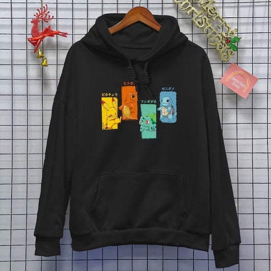 Pokemon Starters Sweatshirt, Pokemon Sweatshirt, Starters Pokemon Sweatshirt, Pokemon Starters Friends, Starter Cute Geometry Hoodie Shirt Funny Shirt Pikachu Charmander Squirtle Bulbasaur Silhouette Shirt Anime Shirt, Pokemon Fans Shirt