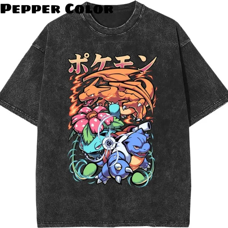 Pokemon T-Shirt, Squirtle Shirt, Charizard T-Shirt, Pokemon Shirt, Anime Shirt, Gift For Friends, Gift for fan, Menswear Womenswear Streetwear