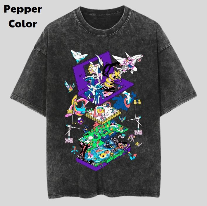 Pokemon Vintage Graphic Tees, Gaming V4 T-Shirt, Pokemon Anime Shirt, Unisex Gym T-Shirt, Gift For Men Women, Menswear Womenswear Streetwear