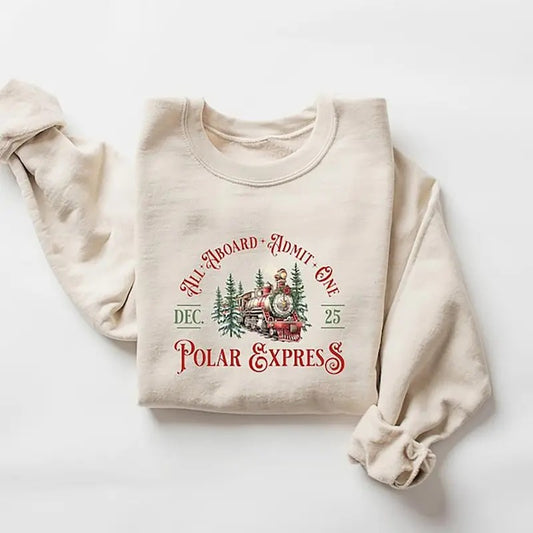 Polar Express Christmas Train Sweatshirt, Believe Christmas North Pole Train Sweater, Christmas Movie Shirt, Holiday Tees