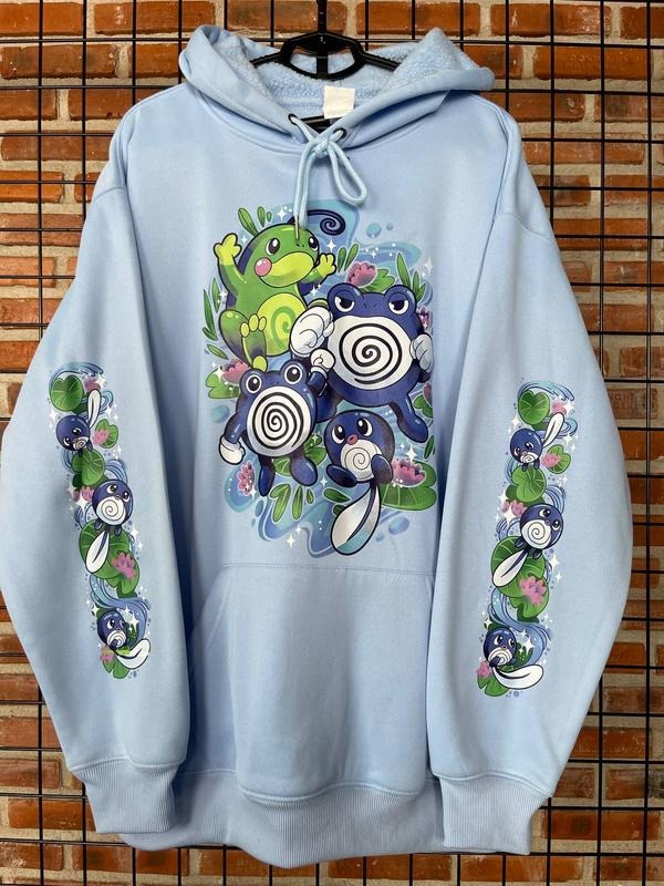 Poliwag, Poliwhirl, Poliwrath, Politoed Evolution Family Unisex Sweatshirt, Water Type Hoodie, Pokemon Lover Sweater