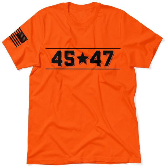 45-47 Hi Visibility Safety Orange T-Shirt Jersey Men's 30-Day Guarantee Quality Cotton/Poly Blend with Blue Collar - Menswear Top Apparel Graphic Tees