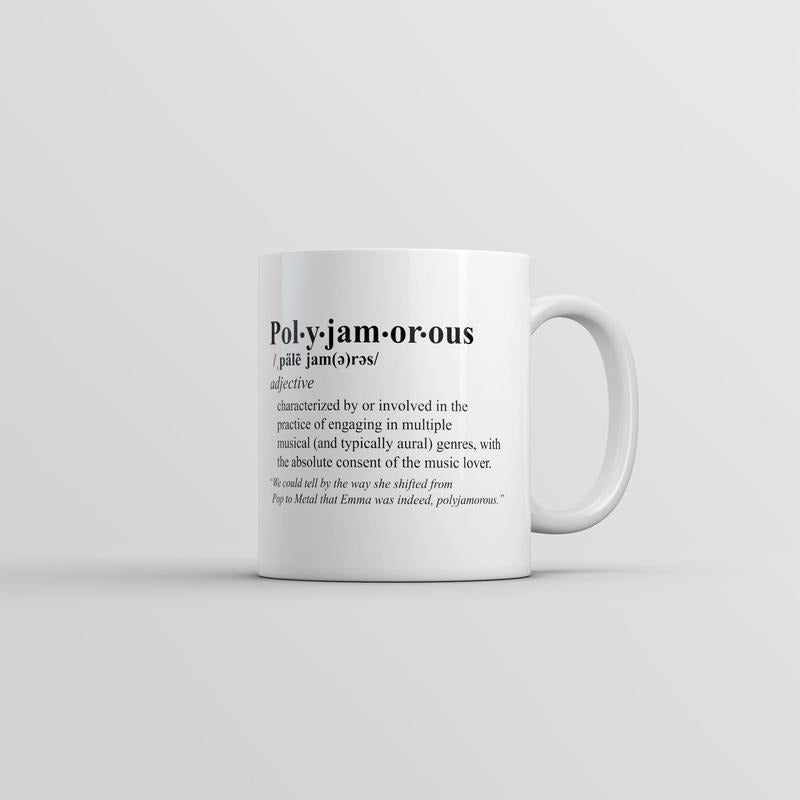 Polyjamorous Definition Mug Funny Sarcastic Music Novelty Coffee Cup-11oz Funny Coffee Mugs Ceramic Printed Drinkware Cup