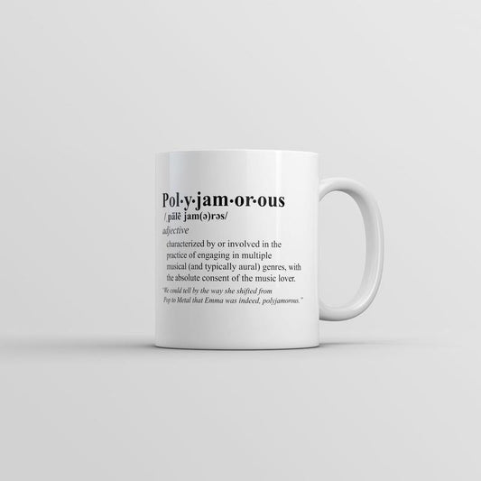Polyjamorous Definition Mug Funny Sarcastic Music Novelty Coffee Cup-11oz Funny Coffee Mugs Ceramic Printed Drinkware Cup