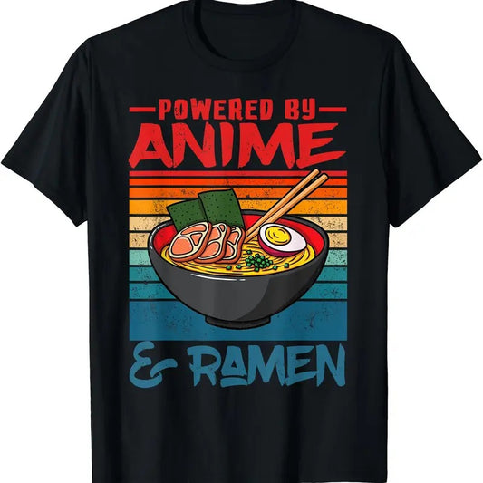Powered By Anime & Ramen Love Anime Noodles Mens Women TShirt