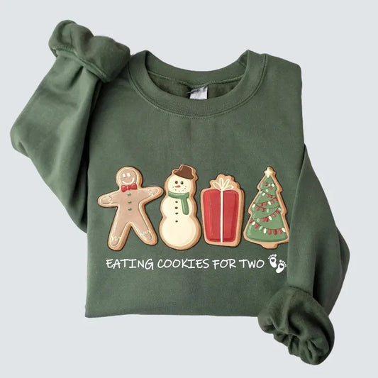 Pregnancy Christmas Shirt, Funny Maternity Xmas Sweatshirt, Pregnant Holiday Shirt, Gingerbread Cookie Reveal Tee, Xmas Gifts For Mom To Be