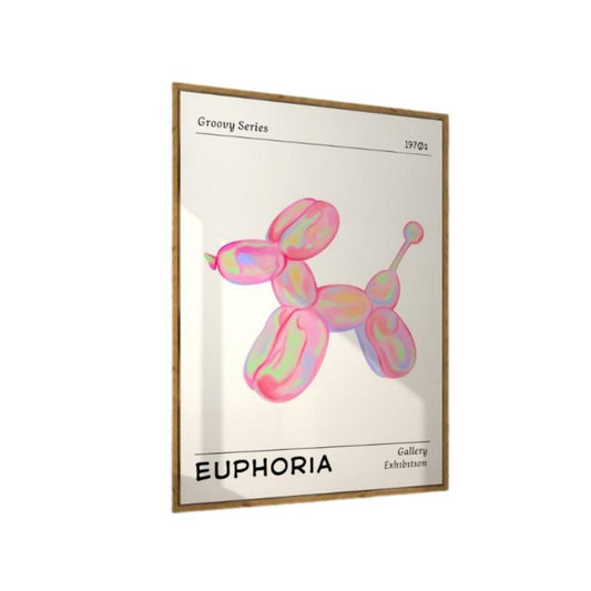 Preppy Wall Prints, Holographic Dog Balloon Poster, 70s Style Aesthetic Room Decor, Dog Balloon Print, Gifts For Her Women Wall Art, Poster Prints No Frame, Home Decoration, Modern Wall Art, Gifts For Birthday