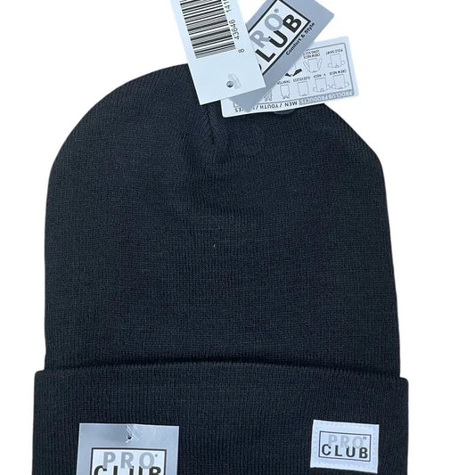 Pro Club Beanie Men's Black Warm Cuffed Unisex