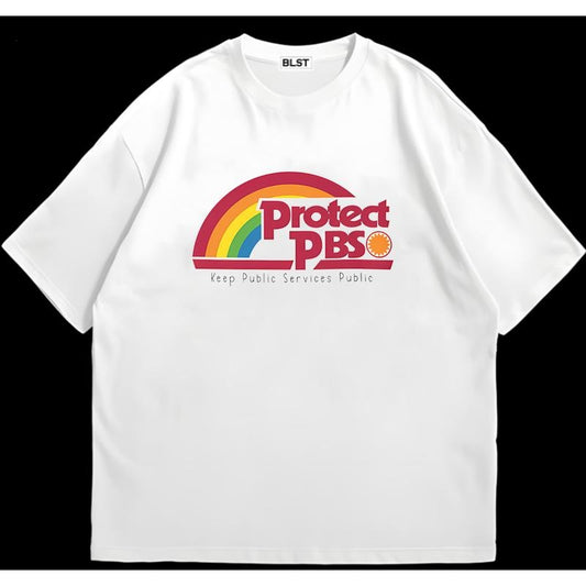 Protect PBS T-Shirt Bold Style for Streetwear Lovers Street Style HipHop Style Oversized
