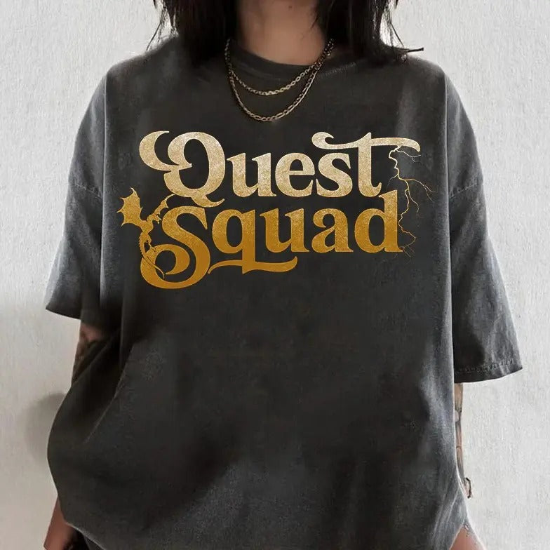 Quest Squad Comfort Colors Shirt, Onyx Storm Book Inspired Tee, Fourth wing fantasy Reader Gift, Novel Shirt, Reading shirt