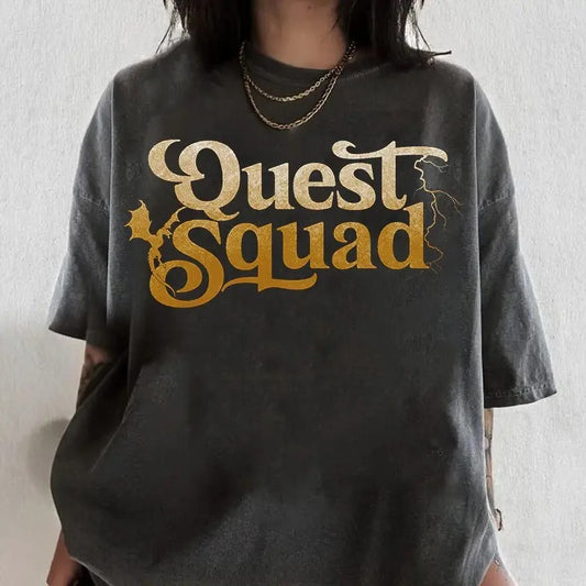 Quest Squad Comfort Colors Shirt, Onyx Storm Book Inspired Tee, Fourth wing fantasy Reader Gift, Novel Shirt, Reading shirt