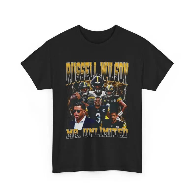 R.u.s.sell W.i.l.son Mr. Unlimited VTG Retro Y2K WWE Football Style Tee T Shirt