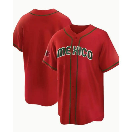 RED Mexico Baseball Jersey, 3d printed image