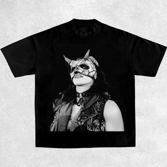 RHEA RIPLEY Limited Tee - Black Shortsleeve Wrestling Tee with Graphic Print - Sporting Crewneck for Casual Wear