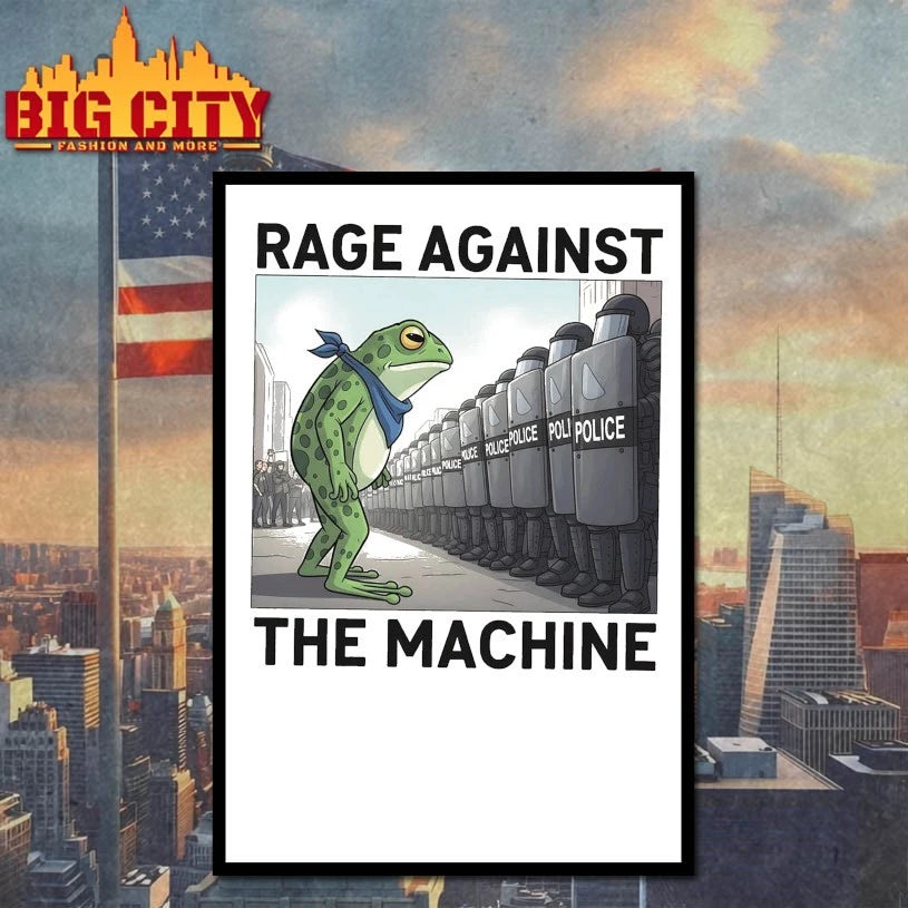 Rage Against The Machine Inspired Frog and Police Shirt