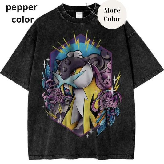 Raikou Graphic TShirt, Pokemon T-Shirt, PKM Shirt, Anime Shirt, Vintage Tee Womenswear Cotton Top Round Neck Crewneck