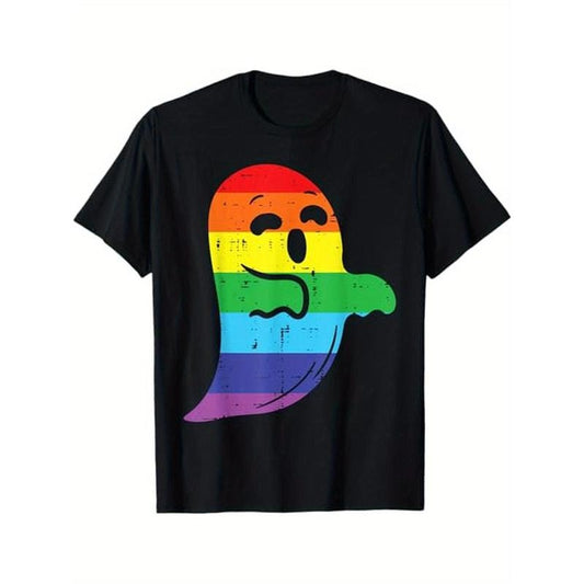 Rainbow Pride T-Shirt - Perfect Gift for Dad, Mom, Grandpa, Siblings | Cotton Blend, Crew Neck, Short Sleeve, Machine Washable | Ideal for Halloween & Thanksgiving | Casual & Sporty Style | Non-Transparent, All-Season Wear Made in USA