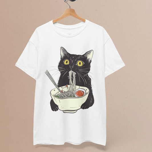 Ramen Cat T-Shirt | Cat Lover Gift, Kawaii Shirt, Alt Clothing, Anime Cat T-Shirt, Japanese Shirt, Foodies Shirt, Ramen Lover, vintage graphic tee