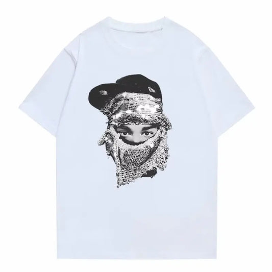 Rapper Yeat Face Graphic Print T-shirt Summer Men Hip Hop Casual T Shirt Streetwear Male Fashion Vintage Tshirt, 90s Rap Shirt, Cotton Crew Neck T-Shirt, Unisex Streetwear Top, Gift for Him, Gift for Her, Menswear Top, Womenswear Top