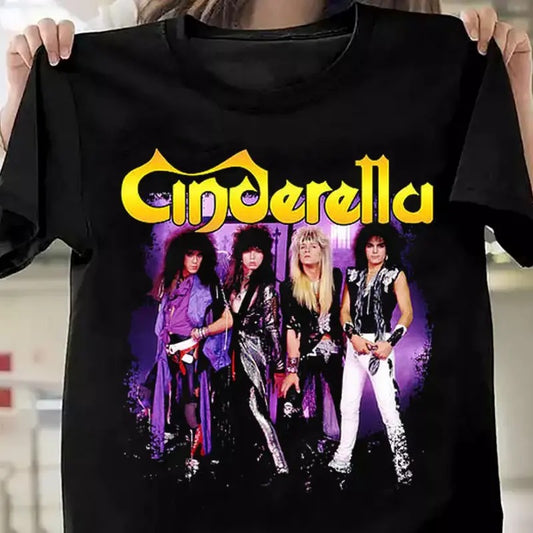 Rare Cin.dere.lla Band Music 90s Gift For fan Black All Size Gift Shirt Size S-3XL