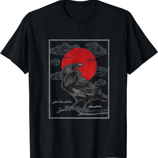 Raven Red Moon Anime Japanese Art TShirt