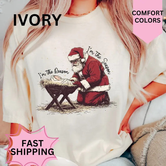 Reason For the Season Christmas Shirt, Comfort Colors, Christmas Coquette Shirt, Women's Holiday Tee, Casual Comfy Graphic