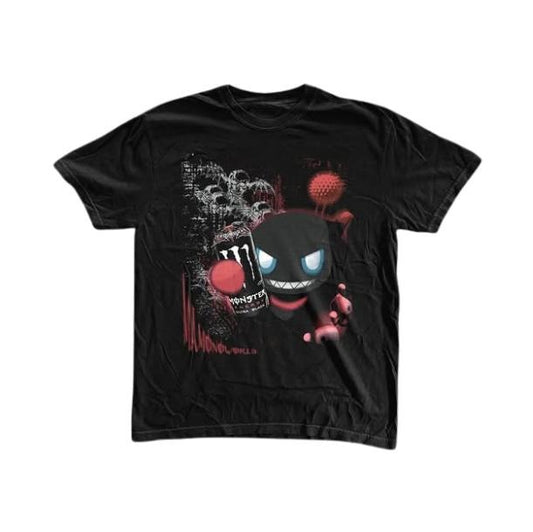 Red Monster T-Shirt, Shadow Chao T-Shirt, Sonic Adventure Shirt, Unisex Funny Shirt, Gothic Grunge Y2k Affliction Clothes Men Women Streetwear