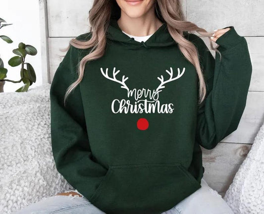 Reindeer Hoodie, Christmas Deer Hoodie, Merry Christmas, Christmas Hoodie, Funny Christmas, Christmas Holiday, Family Christmas Hoodie