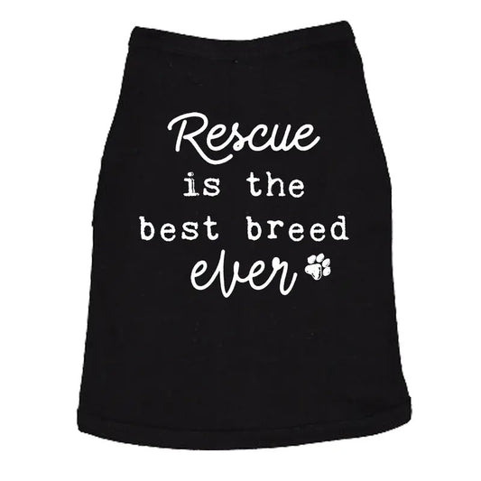 Rescue Is The Best Breed Ever Dog Shirt Pet Puppy Tee Funny Dog Puppy Shirt Black
