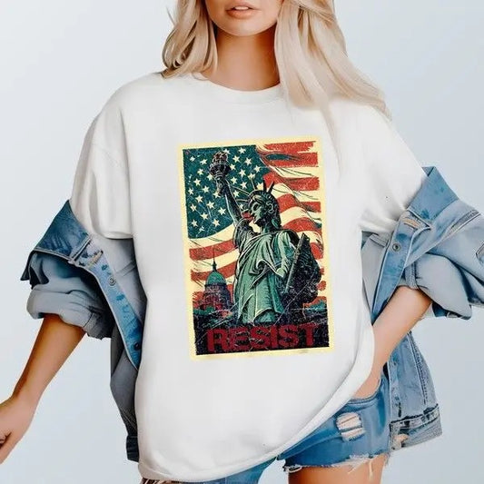 Resist Vintage Art T-shirt Edgy Streetwear Trendy Gift For Him Unique T Shirt Gift For Her