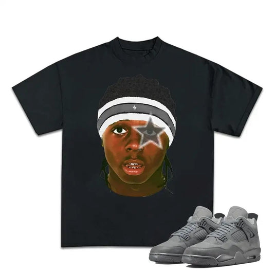 Retro 4S Wet Cement Unisex Shirt,  Weezy Wayne Star Big Face  Unisex T-shirt, Shirt To Match Sneaker, Hiphop Rap Tee, Streetwear Y2K Shirt Cotton Menswear Oversized Clothing Top Tshirt