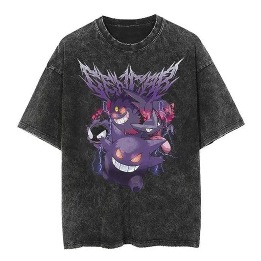 Retro 90s Gengar Pokemon Ghost_Poison Type Vintage Tee, Anime Shirt