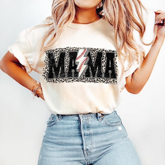 Retro Baseball T-Shirt, Game Day Baseball T-Shirt, Baseball Mama T-Shirt, Leopard Print, Baseball Mom T-Shirt, Baseball Season , Lightning Bolt, tshirt hot trend 2025