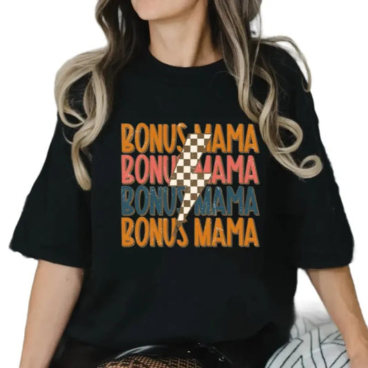 Retro Bonus Mama Shirt, Step Mom Gift Shirt, Mother's Day Tshirt, Bonus Mother Gifts, B*st Stepmother Ever Tee, Unisex Short Sleeve Tee, Crewneck Top
