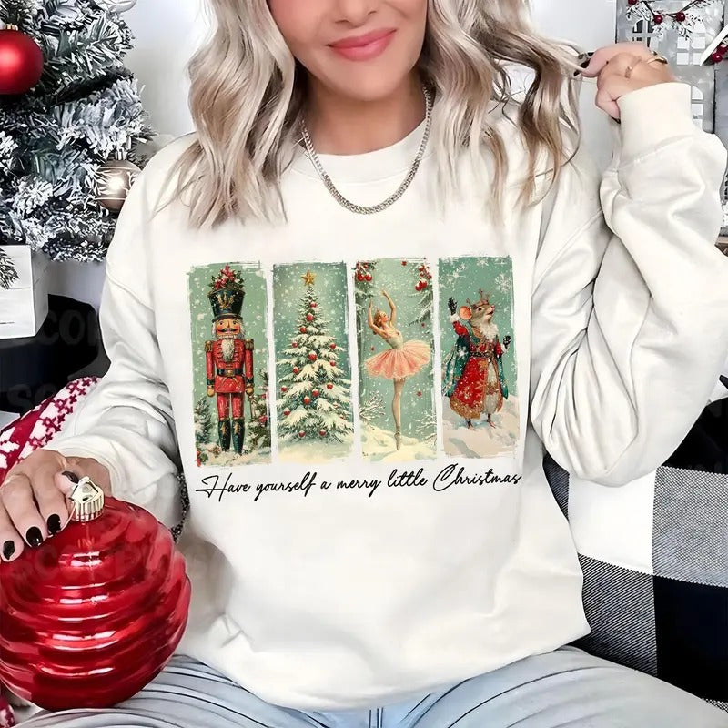 Retro Christmas Nutcracker Sweatshirt, Vintage Christmas Sweater, Have Yourself A Merry Little Christmas Sweatshirt, Xmas Christmas Shirt, Merry Christmas Gift Shirt, Xmas Tee, Winter Holiday Shirt