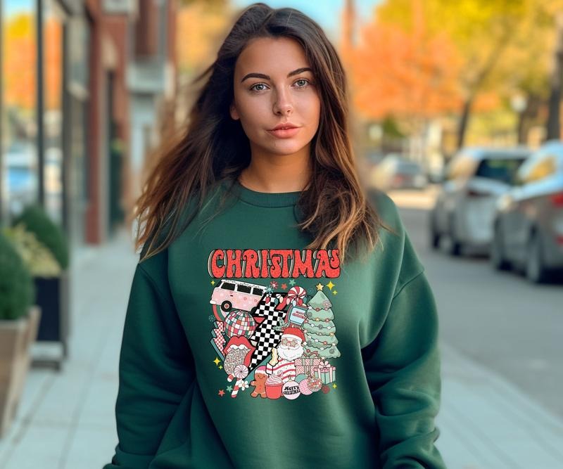 Retro Christmas crewneck Sweatshirt