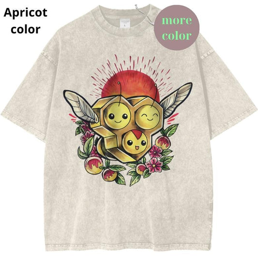 Retro Combee T-Shirt, Pokemon Shirt, PKM Shirt, Anime TShirt, Vintage Graphic Tee, Streetwear Shortsleeve Printed Womenswear Top