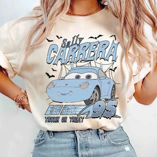 Retro Halloween Shirt Halloween Car Shirt Sally Carrera Car Shirt Halloween Family Trip Shirt Trick Or Treat Shirt Mcqueen Cars Shirt